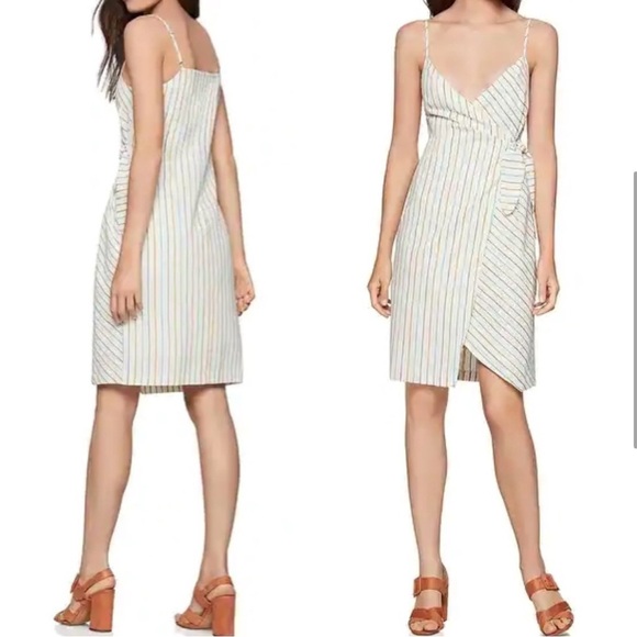BCBGeneration Multi Stripe Wrap Dress Size Large NWOT - Picture 1 of 6